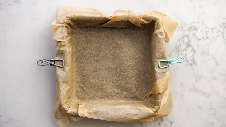 pan with parchment paper