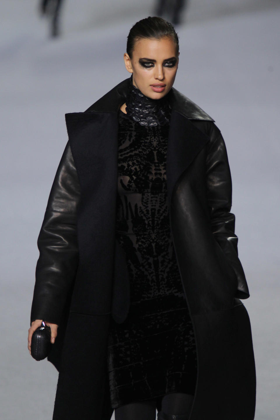 Irina Shayk walks the runway at the Kanye West  Ready-To-Wear Fall/Winter 2012 show as part of Paris Fashion Week at Halle Freyssinet on March 6, 2012 in Paris, France