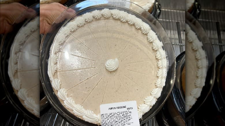 A Costco pumpkin cheesecake