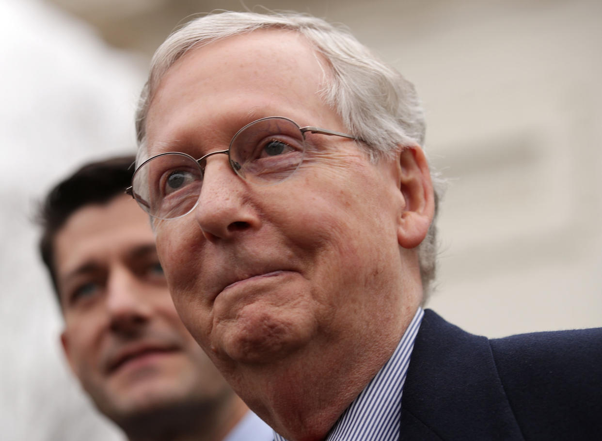 Senate Majority Leader Mitch McConnell (R-Ky.) used to hate deficits. Now that the GOP controls Washington, he likes them. (Photo: Alex Wong via Getty Images)