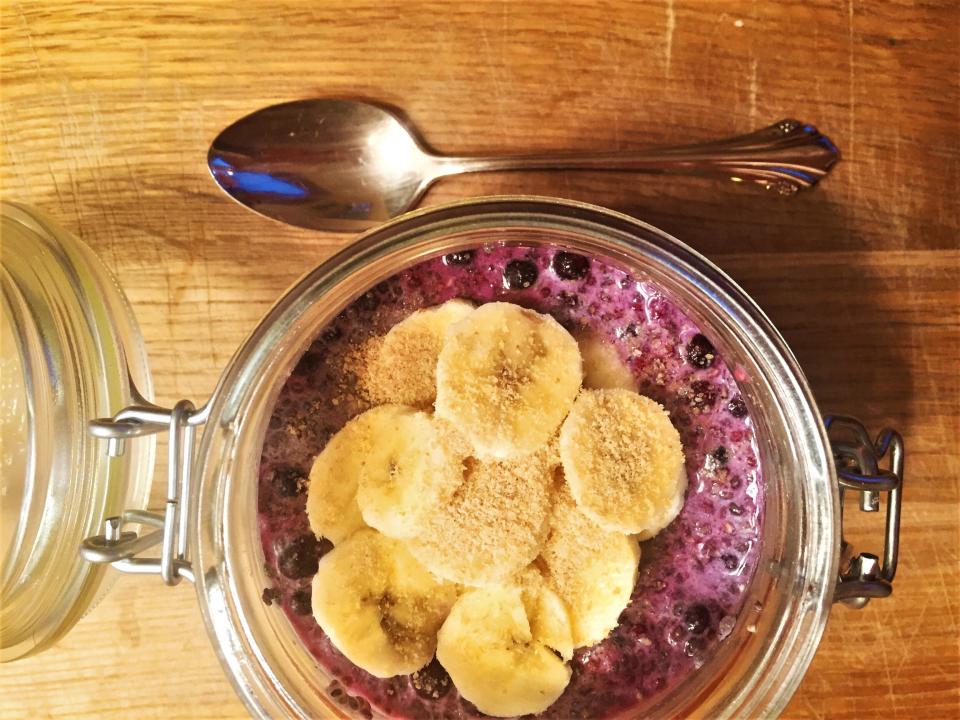 Blueberry Overnight Chia Seed Pudding