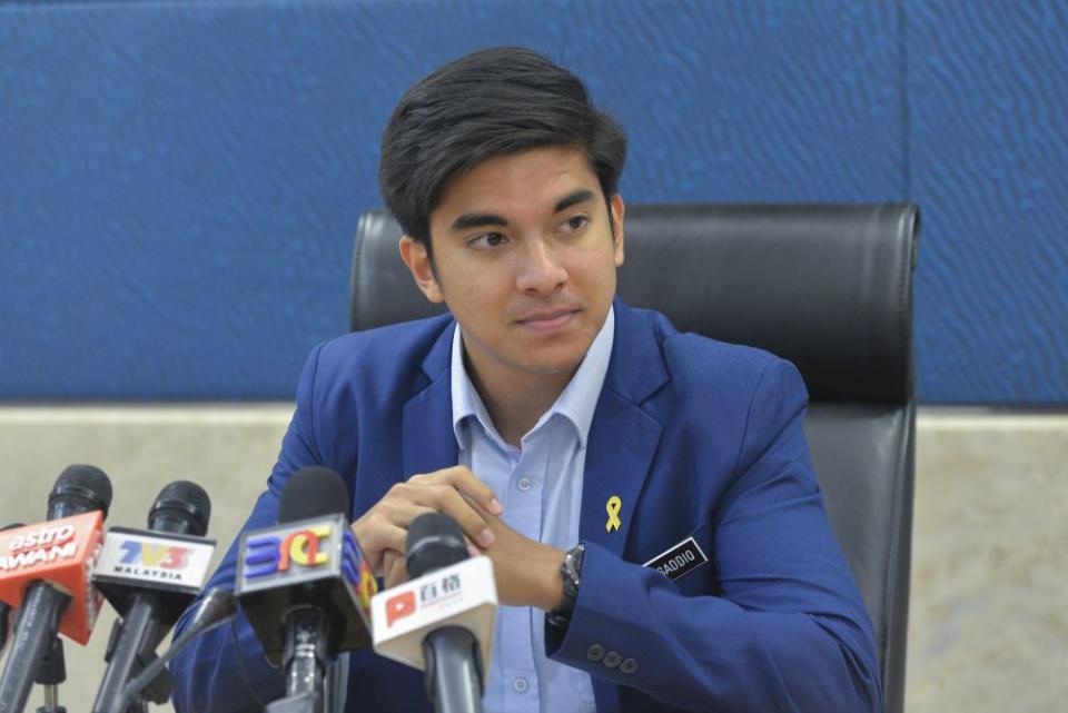 Youth and Sports Minister Syed Saddiq Syed Abdul Rahman speaks during an interview in Putrajaya April 23, 2019. — Picture by Mukhriz Hazim