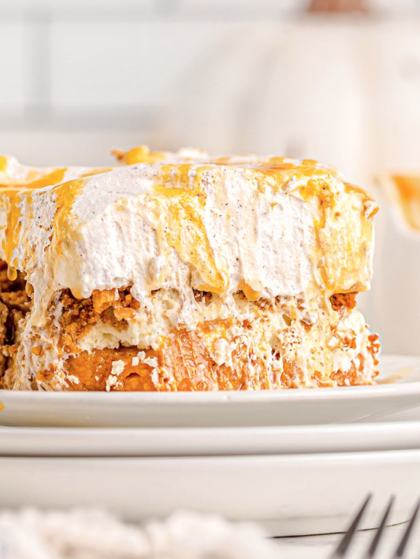 <p>Mom on Timeout</p><p>Four tantalizing layers of fall flavors and textures combine for an irresistibly delicious pumpkin dessert that can be made in advance! The perfect no-bake dessert! </p><p><strong>Get the recipe: <em><a href="https://www.momontimeout.com/pumpkin-lasagna-pumpkin-dessert/" rel="nofollow noopener" target="_blank" data-ylk="slk:No-Bake Pumpkin Lasagna;elm:context_link;itc:0;sec:content-canvas" class="link ">No-Bake Pumpkin Lasagna</a></em></strong></p><p><strong>Related: <a href="https://parade.com/849013/brendabennett/23-sugar-free-low-carb-decadent-pumpkin-desserts/" rel="nofollow noopener" target="_blank" data-ylk="slk:23 Sugar-Free Low-Carb Decadent Pumpkin Desserts;elm:context_link;itc:0;sec:content-canvas" class="link ">23 Sugar-Free Low-Carb Decadent Pumpkin Desserts</a></strong></p>