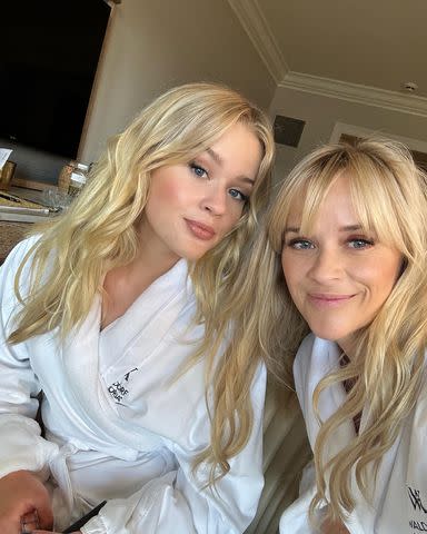 <p>Reese Witherspoon Instagram</p> Reese Witherpoon and her daughter Ava Phillippe get ready for Oceana’s annual Sea Change summer party