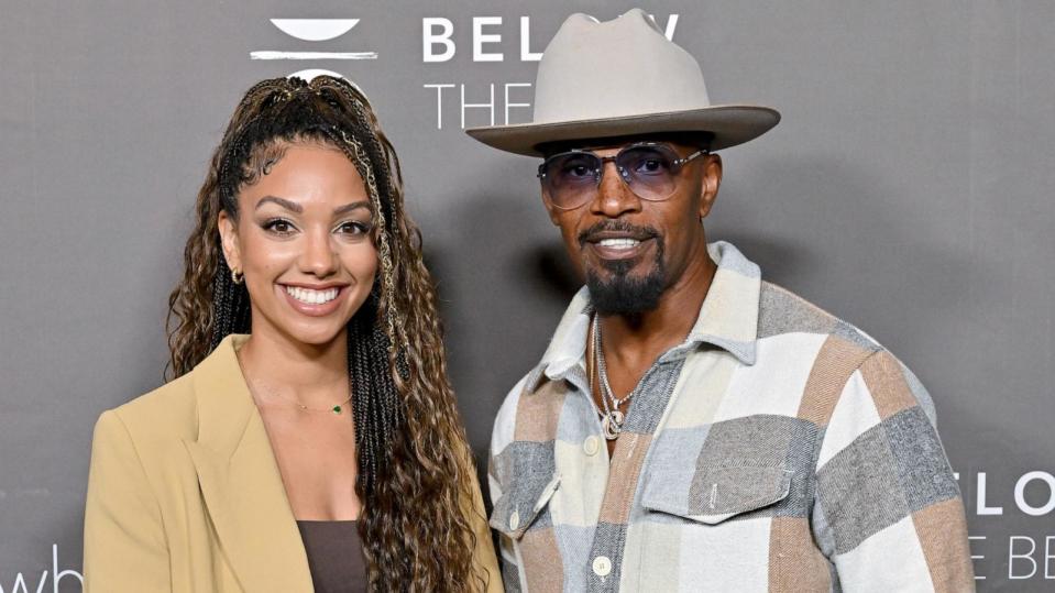 PHOTO: Corinne Foxx and Jamie Foxx attend the Los Angeles Screening of 'Below The Belt' at Directors Guild Of America on Oct. 01, 2022 in Los Angeles. (Axelle/Bauer-Griffin/FilmMagic via Getty Images)