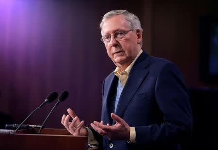 Senate Majority Leader Mitch McConnell (R-KY) speaks about the election of Donald Trump in the U.S. presidential election in Washington, U.S., November 9, 2016. REUTERS/Joshua Roberts