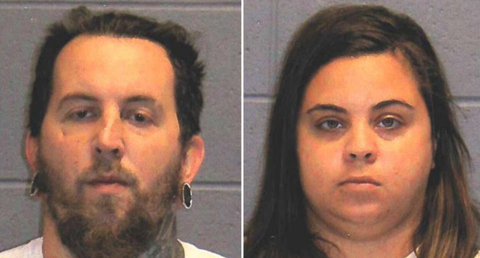 Pictured are mugshots of Kevin Grant (left) and Kaitlin Baptiste (right).