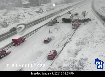 A semitruck rollover crash closed all lanes Tuesday afternoon on Interstate 94 west around Highway SS in Waukesha County.