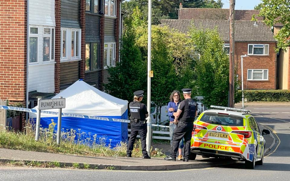Essex Police at the scene of a double murder at an address in Pump Hill