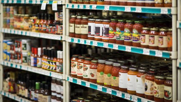 specialty food store shelf