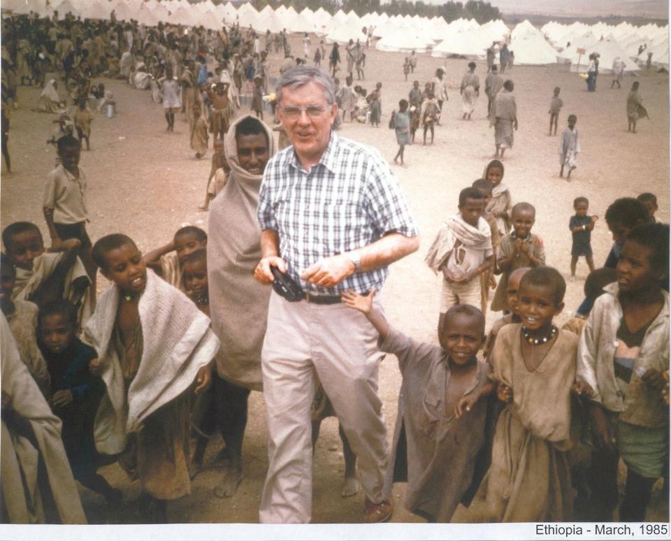 President M. Russell Ballard visits Ethiopia in 1985 to determine how the Church of Jesus Christ could help during a famine.