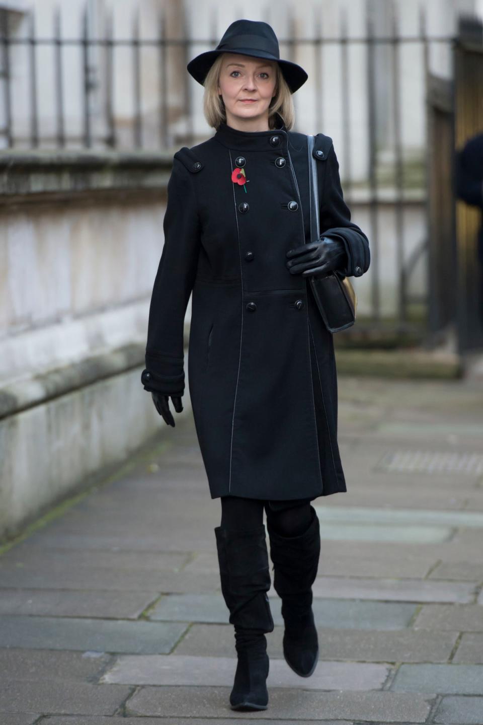 Then Justice Secretary Liz Truss walks through Downing Street, in 2016 (David Mirzoeff/PA)