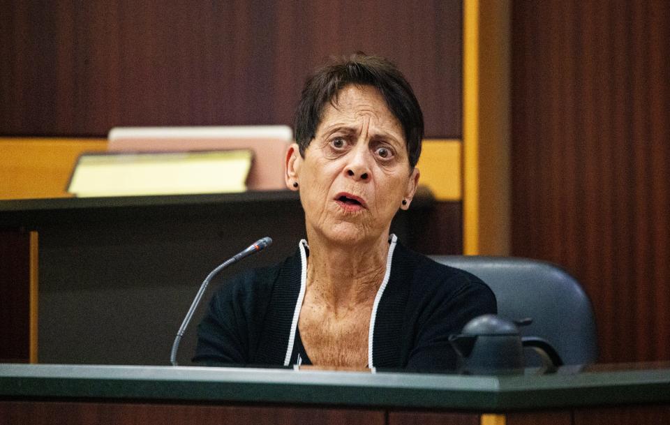 Jan Cornell testifies in the penalty phase of the Joseph Zieler trial on Tuesday, May 23, 2023. Her daughter, Robin Cornell was murdered along with her baby sitter, Lisa Story. Zieler was convicted in their murders. 