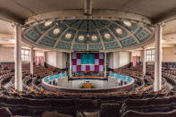 <p>Former theater that was turned into a church, now decaying in the U.K. (Photo: James Kerwin/Caters News) </p>