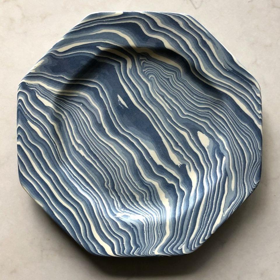 17) Chromatic Ceramic Blue Dinner Luncheon Plate