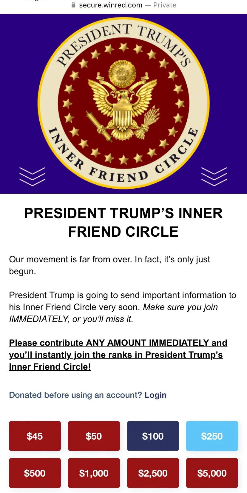 President Trump's Inner Friend Circle