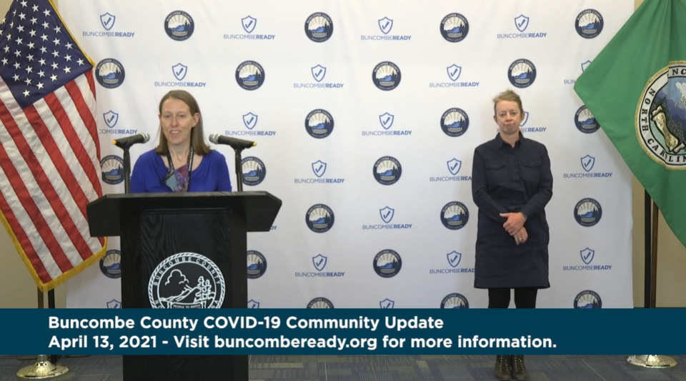 Buncombe County Health & Human Services Medical Director Dr. Jennifer Mullendore gives an update on COVID-19 on April 13, 2021.