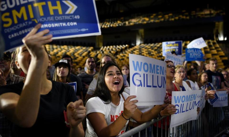 Florida voters for Gillum at a rally in Orlando earlier this week.