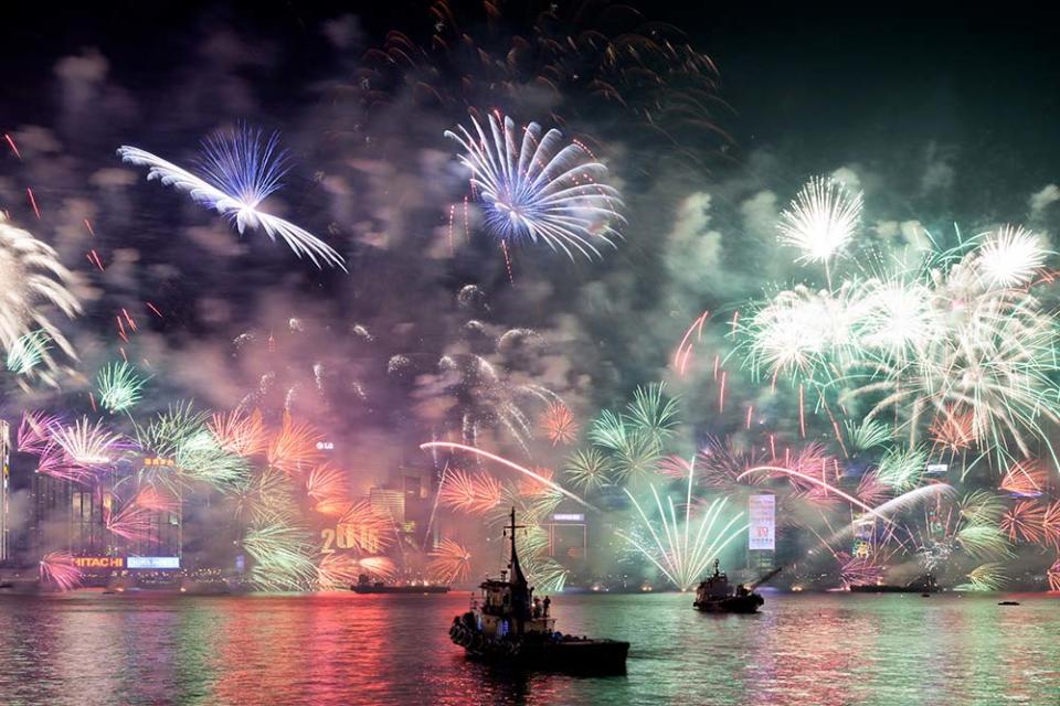 維多利亞港跨年煙火秀（Image Source : Getty Creative）