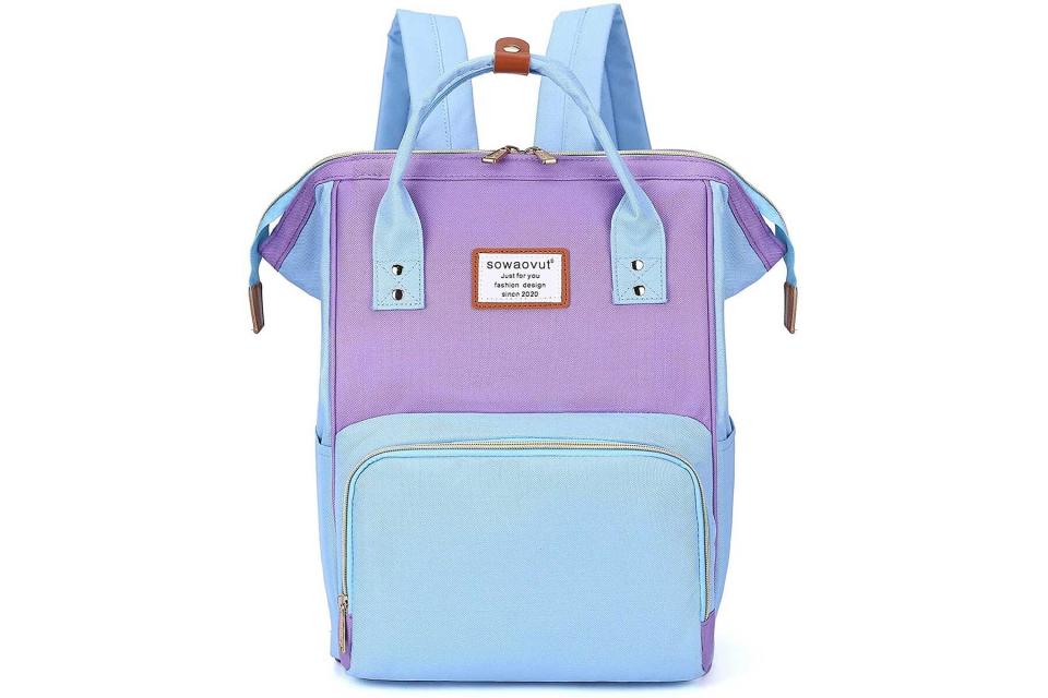 Sowaovut Laptop Backpack in blue and pink