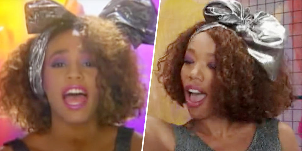 Whitney Houston (L) and Naomi Ackie (R) (YouTube)