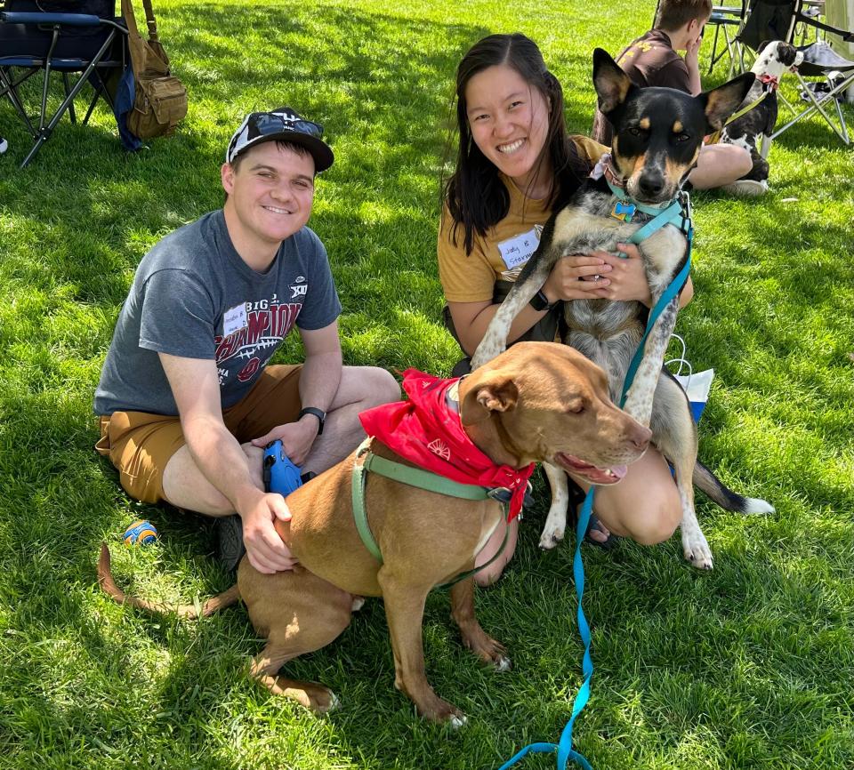 Sheldon Brashears and family enjoy the antics of other dogs at the Westminster Doggy Show held Saturday at Westminster Presbyterian Church at Austin Park. The free event was just a FUN-raiser held for the public to enjoy.