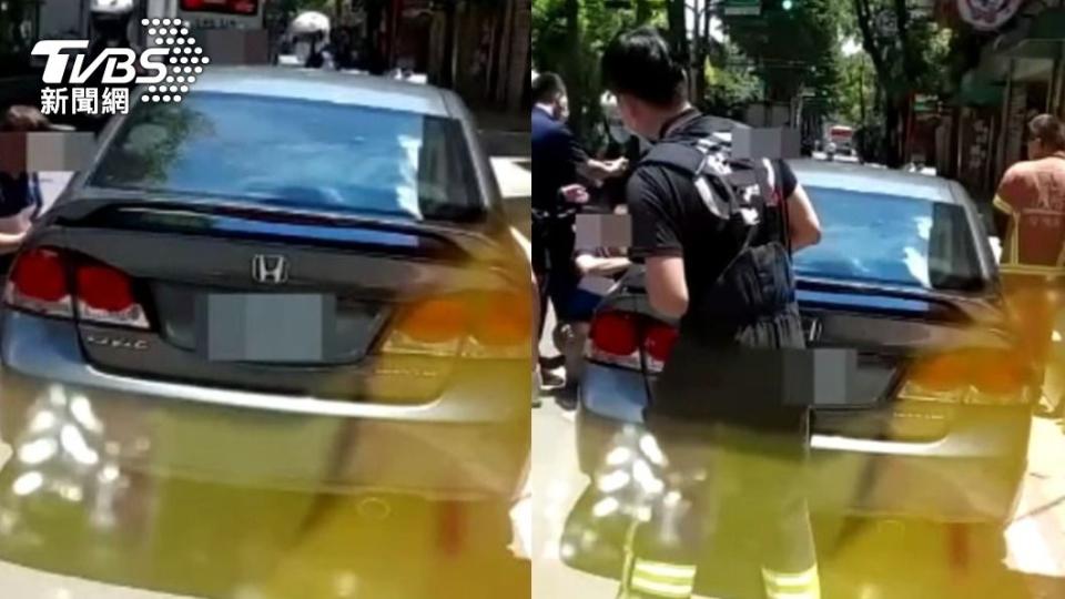 媽媽獨留2歲兒子在車內，車門意外反鎖。（圖／TVBS）