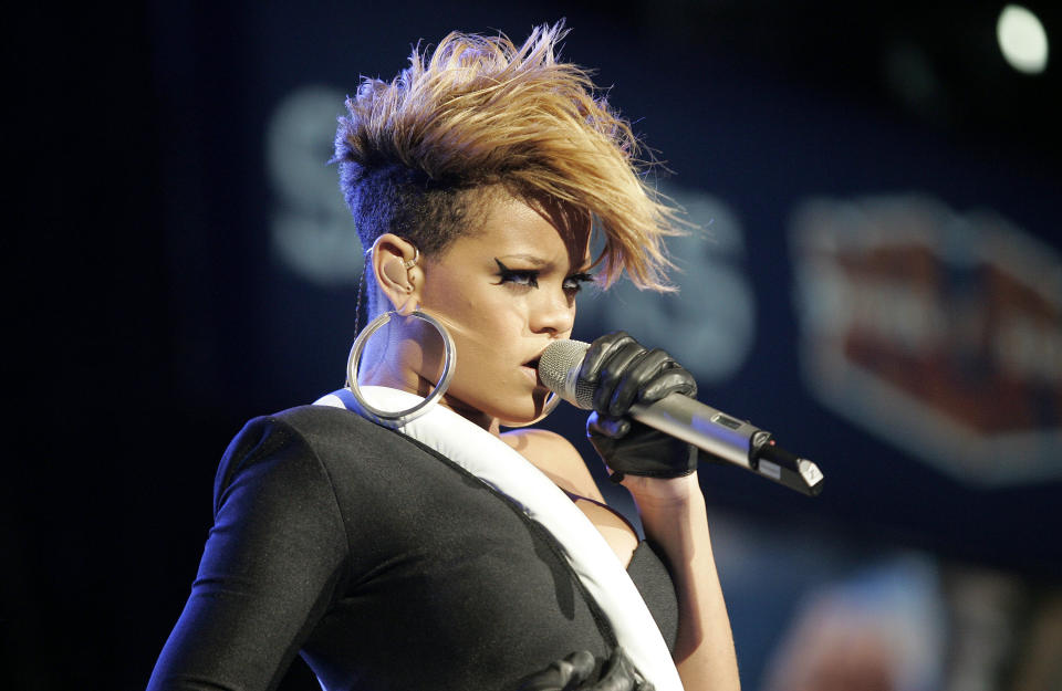 Rihanna performs at the Pepsi Super Bowl Fan Jam concert on Miami Beach in Florida, USA