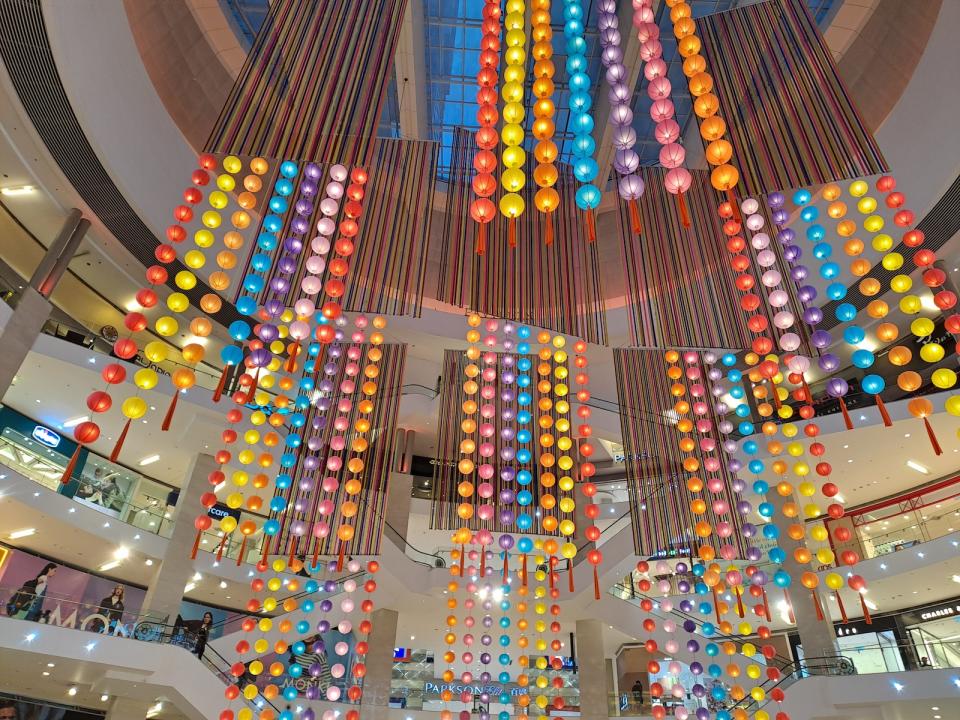 A picture of multicoloured lanterns in Pavillion for the Mid-Autumn Festival in a shopping complex in Kuala Lumpur Malaysia