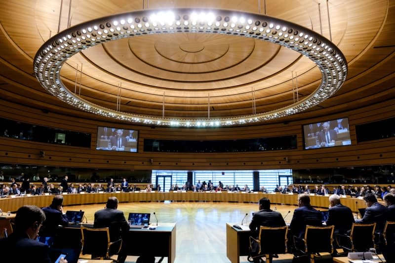A general view of the EU foreign and defence ministers meeting in Luxembourg. Alexandros Michailidis/European Council/dpa