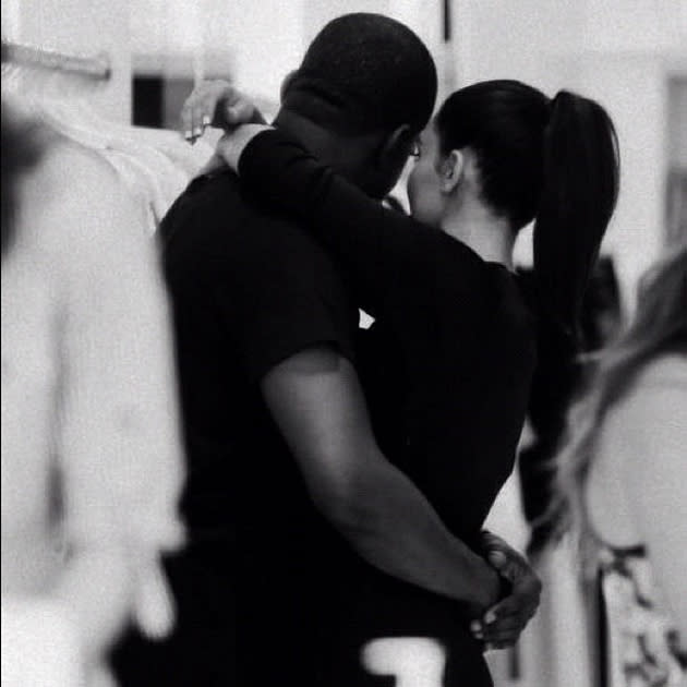 Celebrity photos: Kim Kardashian and Kanye West seem more loved up with every passing week. Kim tweeted a cute photo of the pair this week alongside the caption: “Me and my angel.” Aww.