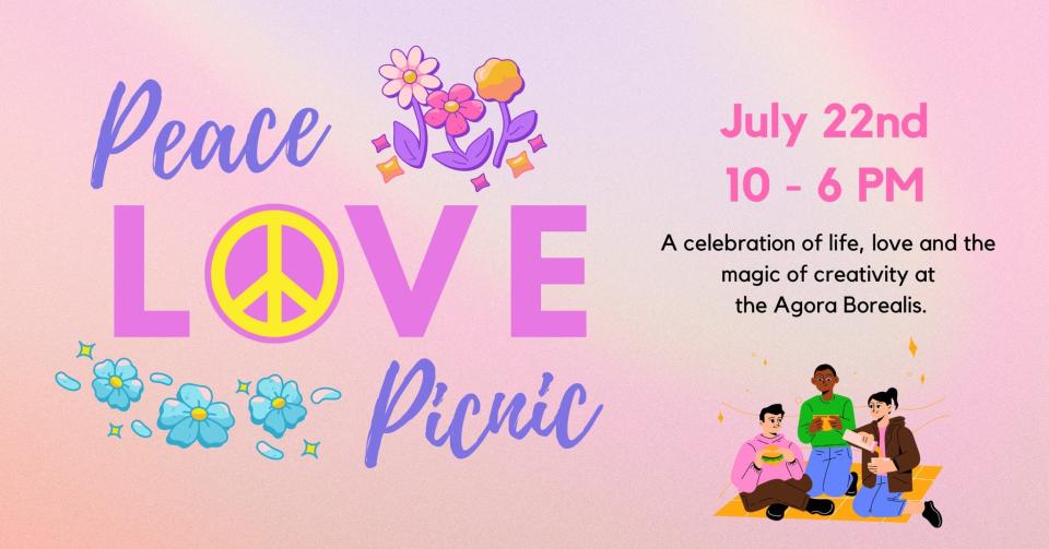 Come Peace, Love & Picnic all day at the shop at 421 Lake Street.