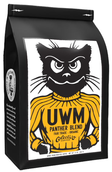 Pounce Panther, UW-Milwaukee's mascot, is featured on Panther Blend at Colectivo Coffee.