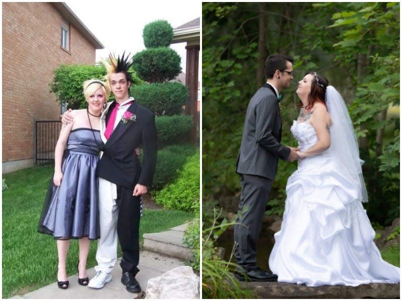 prom wedding then and now