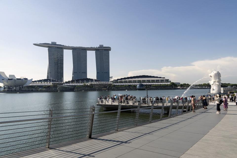 The Merlion statue in Singapore, on Tuesday, May 14, 2024. 