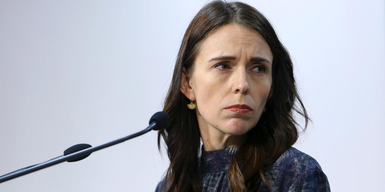 Prime Minister Jacinda Ardern looks on during a press conference at Parliament on April 19 in Wellington, New Zealand.