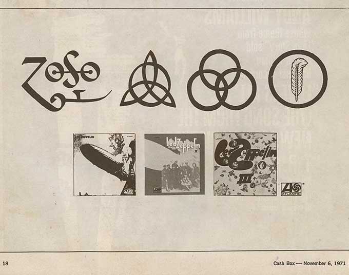 Led Zeppelin advert for IV in Cash Box magazine