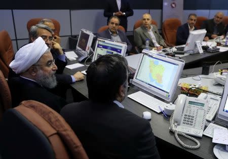 Iran's President Hassan Rouhani visits the election office in Tehran, Iran, May 19, 2017. Picture taken May 19, 2017. President.ir/Handout via REUTERS