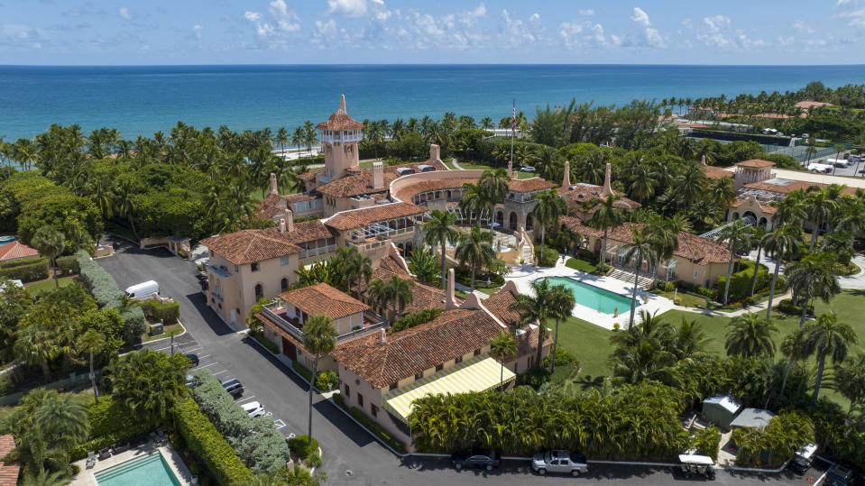 This is an aerial view of former President Donald Trump's Mar-a-Lago club in Palm Beach, Fla., Wednesday Aug. 31, 2022. The Justice Department says classified documents were "likely concealed and removed" from former President Donald Trump's Florida estate as part of an effort to obstruct the federal investigation into the discovery of the government records. (AP Photo/Steve Helber)