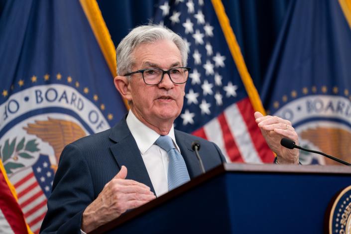 U.S. Federal Reserve Chair Jerome Powell attends a press conference in Washington, D.C., the United States, on Dec. 14, 2022. The U.S. Federal Reserve on Wednesday hiked interest rates to their highest point in 15 years, signaling that the central bank&#39;s battle against inflation is far from finished. (Photo by Liu Jie/Xinhua via Getty Images)