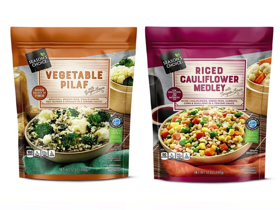 Aldi pictures of veggie pilaf and riced cauliflower medley