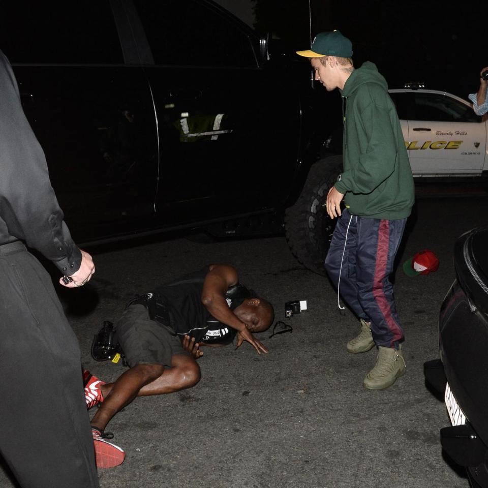 Accident: Justin Bieber clips a photographer with his car All Access/SPW/Splash)