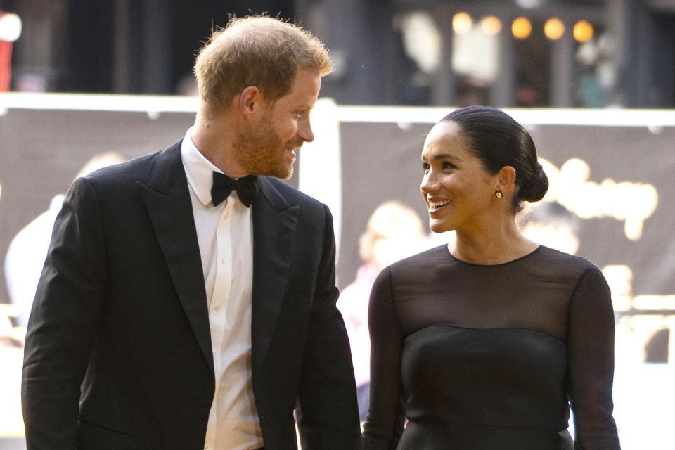 Harry and Meghan at the Lion King premiere in London in July (Getty Images)