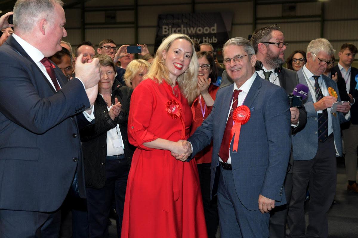 New Warrington South MP Sarah Hall with council leader Cllr Hans Mundry <i>(Image: .)</i>