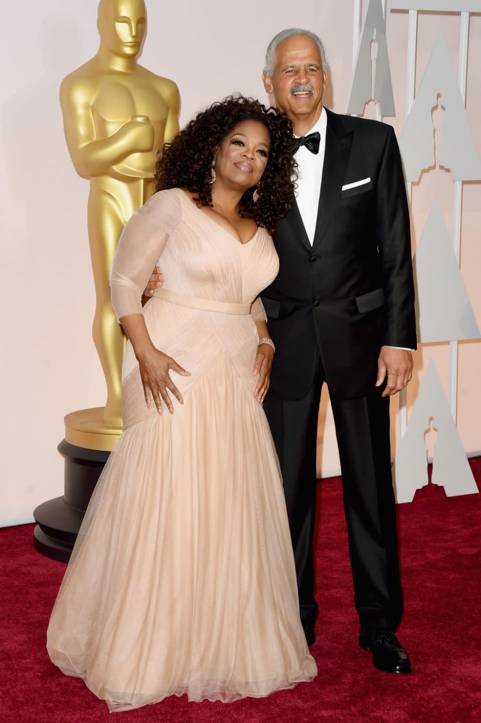 Apparently part of the reason the pair chose to wed is Oprah's potential bid for president in 2020. The pair are pictured here together at the 2015 Oscars. Source: Getty