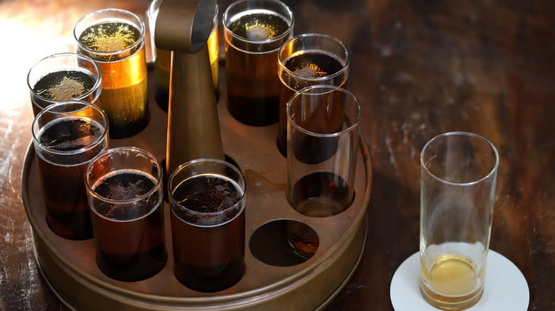 Kölsch glasses in tray