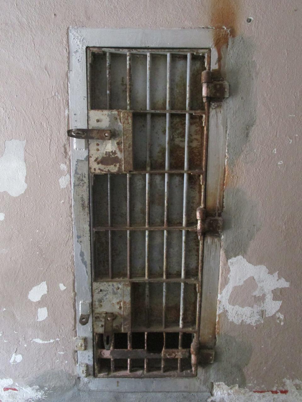 One of the heavy gates on a cell house at Old Idaho State Penitentiary.