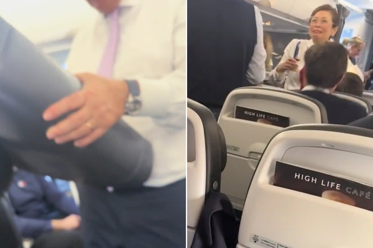A video showed the scenes on board the delayed on the British Airways flight  (tiktok.com/slimventures)