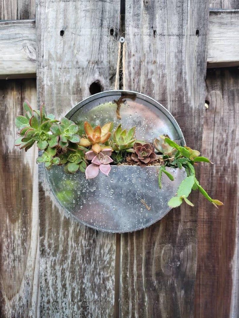 11) Circular Succulent Hanging Pot