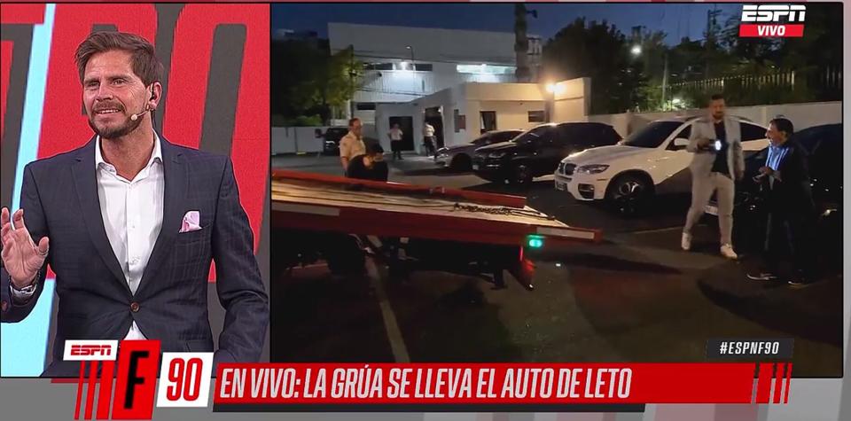 El momento en que la grúa se llevaba el auto de Leto